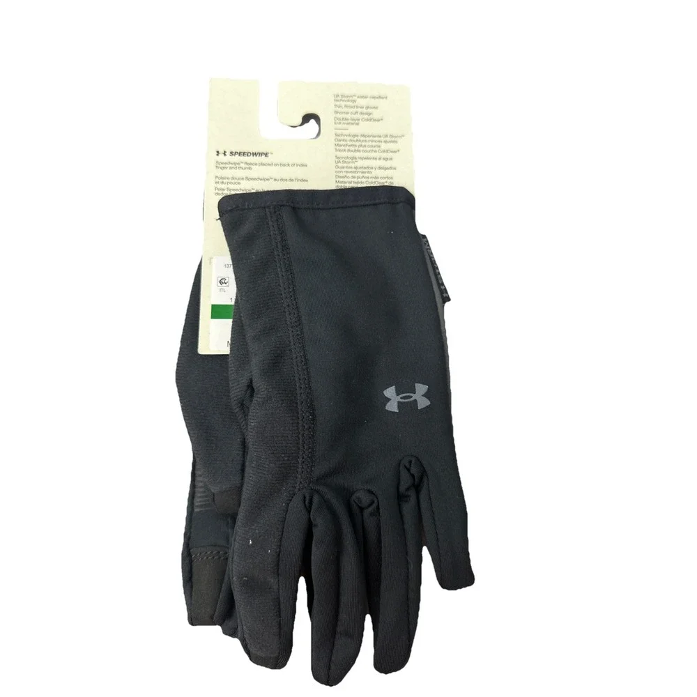Under Armour Women's Storm Run Liner gloves Touchscreen Compatible size L Black‎
